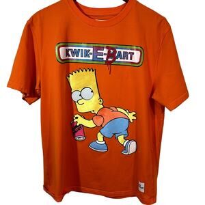 Vintage Style Simpsons Bart Graffiti Tee XL Kwik-E-Bart Orange Streetwear
